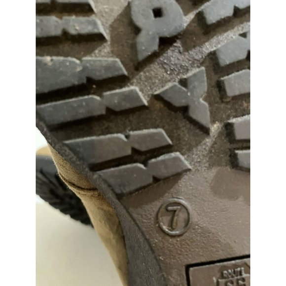 Route 66 Womens Size 7 Brown faux fur collar high Wedge Booties Ankle Boots - Picture 7 of 7